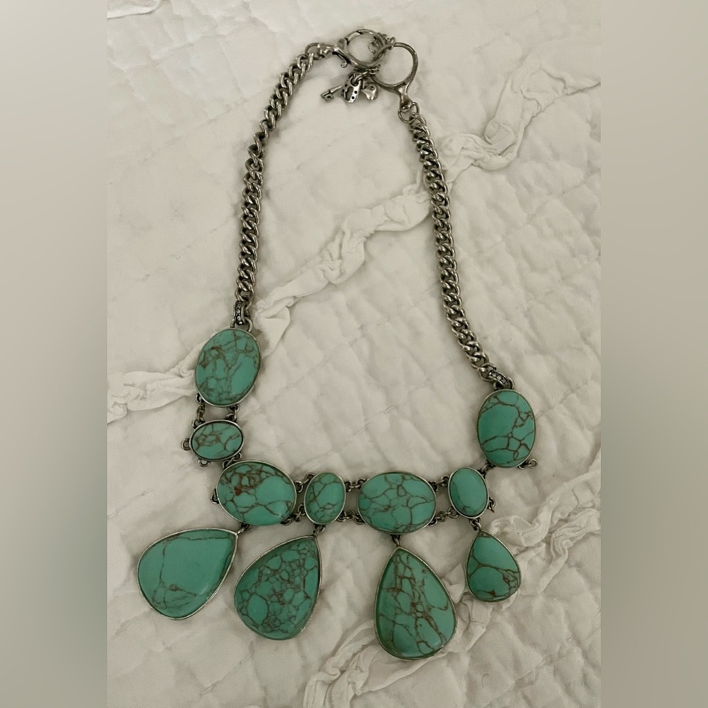 Fossil turquoise bubble necklace